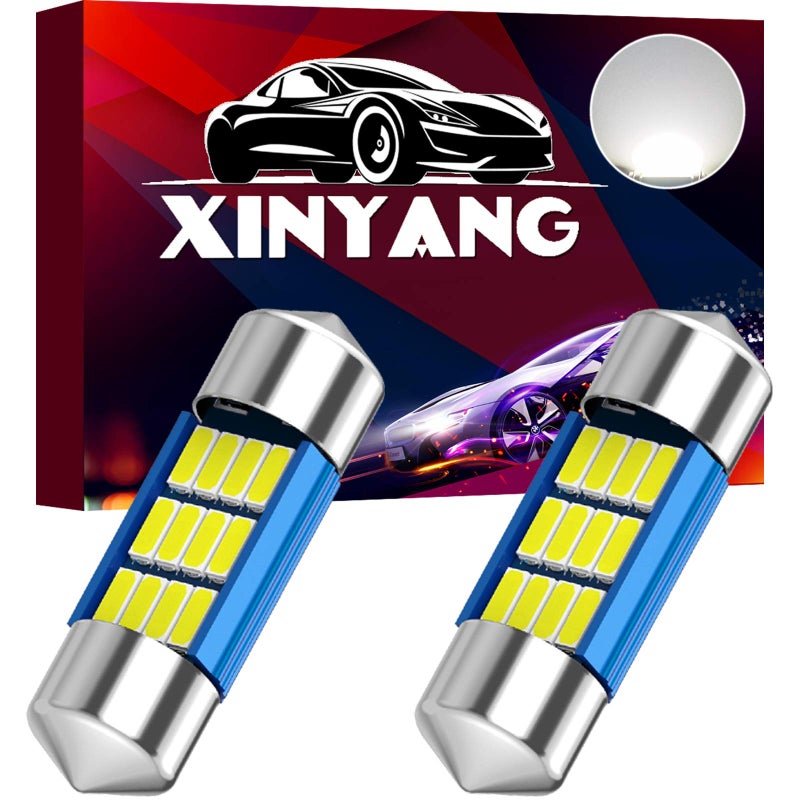 XINYANG 2PCS DE3175 Festoon LED Car Bulb 31mm 1.22in Canbus No Error Extremely Bright 12SMD 4014 Chipsets DE3021 LED Lamp for License Plate Dome Map Door Courtesy Lights,White - Image 1